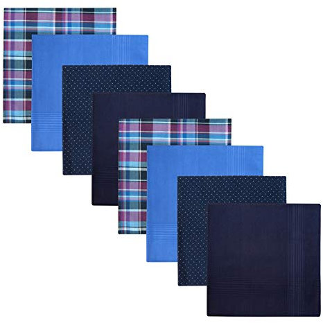 Retreez 8 Stück Reine Baumwolle Gemischte Taschentücher für Herren Geschenkset - Gemischte Set A5A001