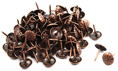 sourcing map 80Stk Möbel Nagel Filzgleiter Metall Blumen Druck Reißzwecke Dauben Tack Push Nagel 12 x 16mm