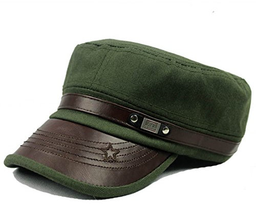 Kuyou Vintage Baseballmütze Kappe Unisex Army Military Flat Cap (Armeegrün)