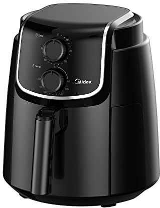 Midea MF-TN35D2 Friggitrice ad Aria 3.5 Litri, Temperatura Max 200℃, Timer 60 minuti, Varie funzioni multiple, colore Nero