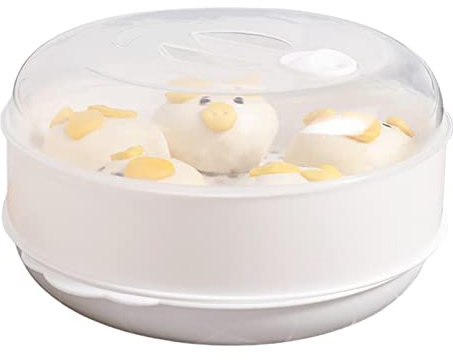 HINAA Vapore di verdure dell'alimento del vapore di microonde con la copertura, pentola di cottura di microonde per la cucina, 1-3 livelli