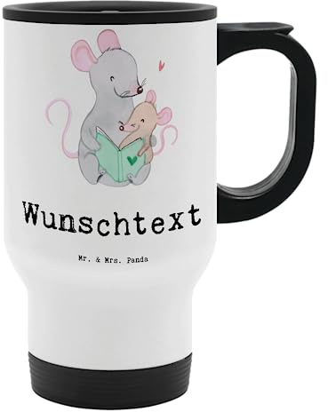 Mr. & Mrs. Panda Thermobecher personalisiert Erzieherin Herz - Personalisierte Geschenke, Tasse personalisierbar, Bedrucken, Geschenk, Personalisierter Kaffeebecher, personalisieren, Studium, Spruch
