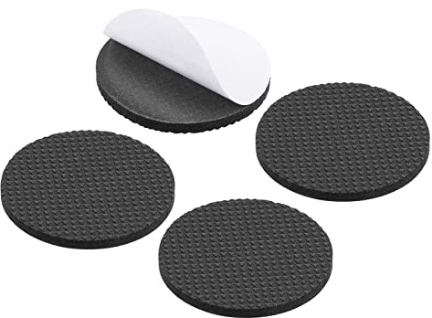 METALLIXITY Tondo Mobili Imbottitura (60mm/2.36) 4pz, EVA Autoadesive Pavimento Protezioni - per Casa Armadio Armadio Letto Piedi, Nero