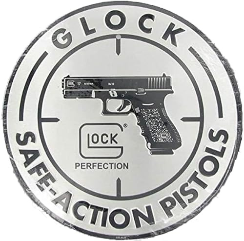 GQWJKSZ Retro-Metall-Blechschild „Gl-ock Perfection Oem Safe Action“-Blechschild für Zuhause, Höhle, Garage, Bar, Wanddekoration, Vintage-Metallschild, Durchmesser 30,5 x 30,5 cm