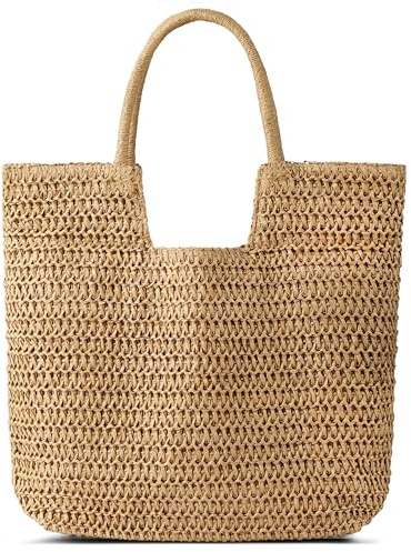 Straw Beach Bags for Women - Summer Woven Tote Bag Shoulder Handbags, Beach Bag for Women for Holiday