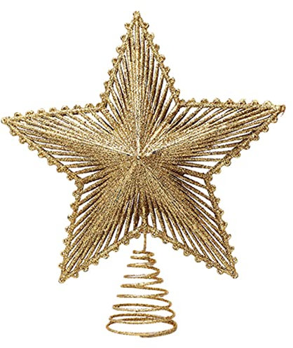 Garneck Weihnachtsbaumspitze Stern Funkelnde Stern-baumspitze Christbaumspitze Stern Beleuchtet Stern Baumspitze Metall Feiertagsbaum Weihnachtsbaumspitzen Dekor Eisen 3D Pailletten Textur