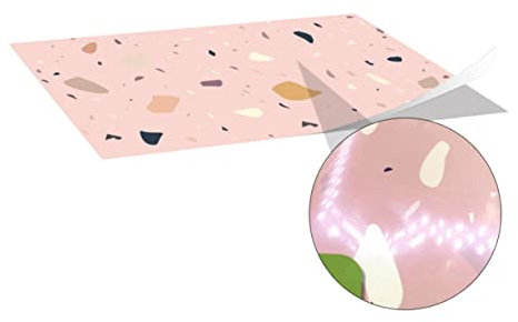 BESTonZON 1 Satz Rosa Terrazzo Fliesen aufkleber wandaufkleber küche wandsticker küche Fliese abziehen und aufkleben Bodenaufkleber fliesenaufkleber Hintergrund Wandaufkleber für die Küche