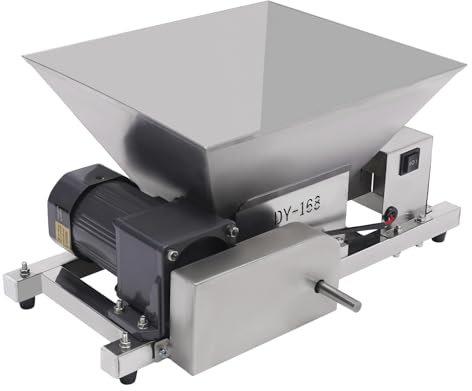 LENDISIY 4L Obstmühle Elektrisch, Edelstahl Traubenmühle Obsthäcksler Maischemühle, 60W Motor, 44 lbs/h Kapazität, Kommerzielle Fruchtbrecher Obst Brot Brauner Zucker Brechmaschine