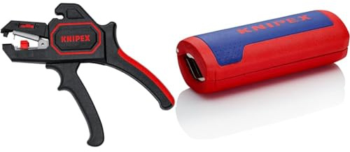 Knipex Pince à dénuder automatique 180 mm 12 62 180 & TwistCut Coupe-tubes pour gaines électriques 13-32 mm 90 22 01 SB