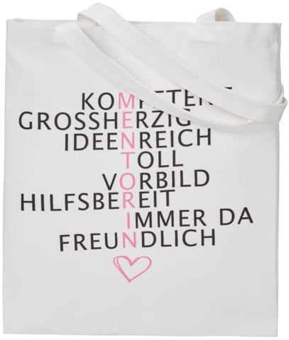 RF&CM Bedanke dich bei deiner Mentorin mit dieser Baumwolltasche-Danke sagen, ein Geschenk machen! Stoffbeutel Mentorin/Geschenk zum Abschied