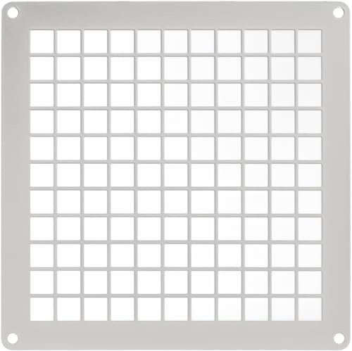 Repa Market Griglia di ventilazione rettangolare in acciaio zincato bianco, 15,2 x 15,2 cm, griglia di ventilazione per ingresso e uscita, rete di protezione universale in metallo, griglia di