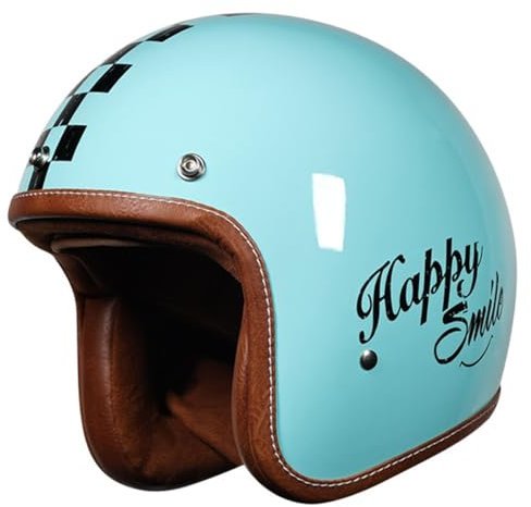 Deutsche Motorrad Halbhelme Motorradhelm ECE Zulassung Jethelm Retro Chopper Helm Scooter-Helm Mit Schnellverschlussschnallen Halbschalenhelm Offenem Helm Männern Und Frauen 2,XL:61-62CM