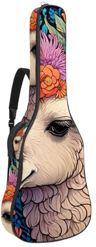 Tasche für Akustikgitarre, schöne Tasche für 40/41/42 Zoll Gitarren, wasserdicht mit Schutzschicht, Farbzeichnung Waschbär, Mehrfarbig Nr. 08, 42.9x16.9x4.7 in, Gitarrentasche