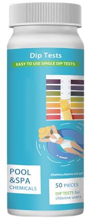 Pool-PH-Testpapier – praktische Pool-Spa-Teststreifen | Einfach zu verwendende Spa-Teststreifen | 50 Stück präzise Drei-in-1-Teststreifen, vielseitig einsetzbar für Schwimmbäder, Spas und Whirlpools