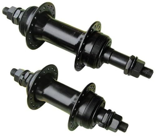LHMYTREE 1 Pair of 36 Hole Front and Rear Disc Brake Wheel Hub Hollow Shaft Kit,Compatible with 6-Bolt Disc Brake Through Shaft,Suitable for Mountain Bikes,Confident Car Wheel Hub.-Black