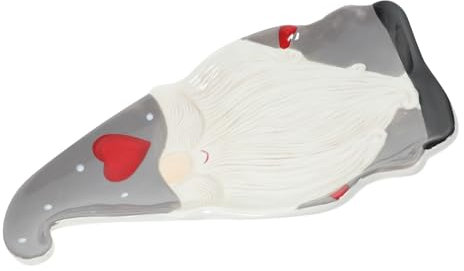 RORPOIR 3 Pezzi Di Piatti Da Portata Natalizi in Ceramica Grandi Piatti Natalizi A Forma Di Babbo Natale Per Insalata Dessert Bistecca