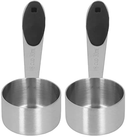 2 Stück Edelstahl-Kaffee-Messlöffel, 1/8 Tasse, 30 Ml, Mess-Esslöffel, Esslöffel für Kaffeebohnen, Milchpulver, Tee