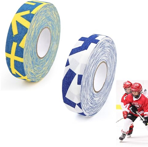 LONGHAO 2 Roller,Hockey Bandy Tapes,Eishockey Tape,Rutschfestes Hockey Griffband,Schläger Tape Selbstklebend,Rutsch Griffband Sporttape,25mm x 25m,für Hockeyschläger,Tennisbälle,Badminton (Blau grün)