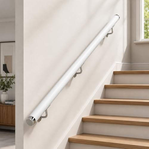 Wooden Stair Handrail, Non-Slip Safety Handrail Banister with Brackets, Stair Railing Support Rail for Elderly & Children, Indoor Wooden Grab Bar for Stairs, Corridor, Loft, Home (240 cm)