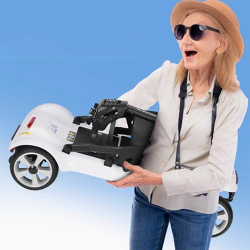 FANGZHL 4 Wheel Mobility Scooter,Electric Mobility Scooters for Adults and Seniors,Folding Mobility Scooter,With Two Lithium Batteries,Load 120Kg/265 Lbs A