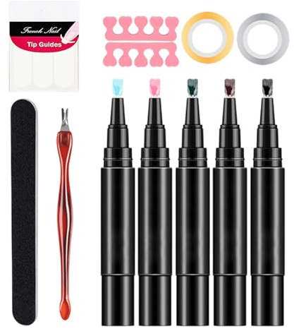 Set de uñas de gel para kit de manicura de gel, base y capa, conjunto de uñas para uñas, gel base y top coins, 5 piezas de gel, fácil de aplicar