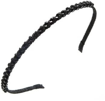 Haarreif für Damen, super glänzend, zweireihig, schwarze Kristallperlen, Kopfbedeckung, Strass, Perlen, Haarstyling-Zubehör, modische Stirnbänder für Damen