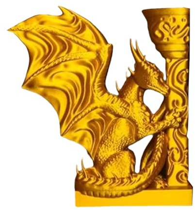 Vintage Drachen Buchstützen – 3D Gedruckte Drachen Buchecke | Kreatives, Robustes Deko Re-gal Ornament | 3D Gedruckte Tier Tischskulptur Als Bücherregal Dekoration Für Zuhause Und Schlafzimmer (Gold)