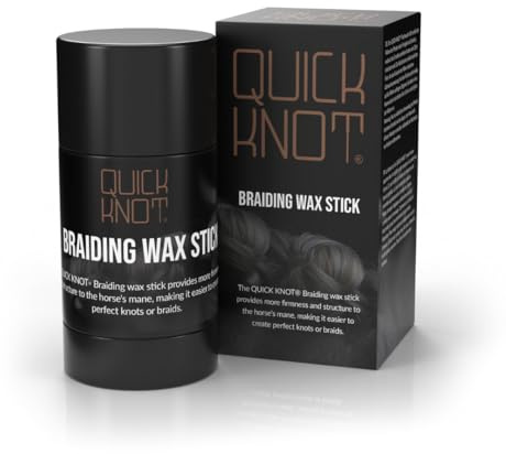 Quick Knot® Bâton de cire tressée pour chevaux | Cire tressée pour tresser la crinière | Plus de prise en main pour des tresses de tournoi propres | 40 ml