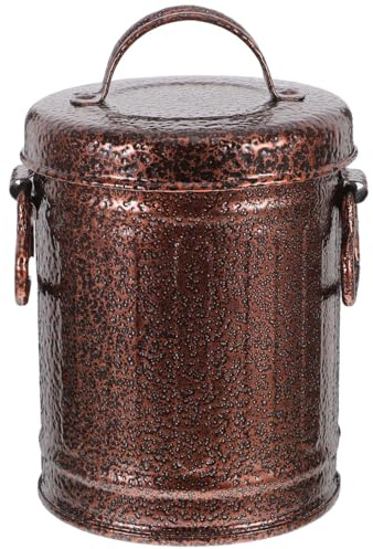 JECOMPRIS Retro Metal Ashtray with Lid Small Portable Outdoor Ashtray for Cigarettes Indoor Ash Tray for Desktop Patio Office and Home Ash Disposal