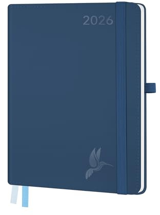 FEKSINO Kalender 2026 Wochenplaner,12-Monate Buchkalender (Jan.2026-Dez.2026) Terminplaner A5(21.3 x14.6 cm) 1 Woche 2 Seiten,100GSM Papier Planer mit Softcover - Blau