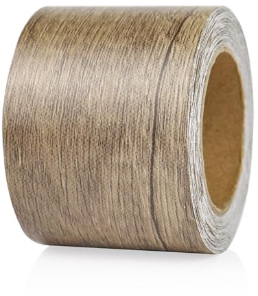BOMEI PACK Ruban de réparation en grain de bois 5cm/10cm*10m–Auto-adhésif, pour meubles, sols, portes, armoires, murs,décoration intérieure et projets de bricolag (5cm*10m, Café gris)
