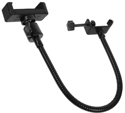 DEARMAMY Support de Téléphone et Pied de Microphone Polyvalent Pince Réglable en ABS Noir 6-10cm pour Micro et Smartphone pour Enregistrement