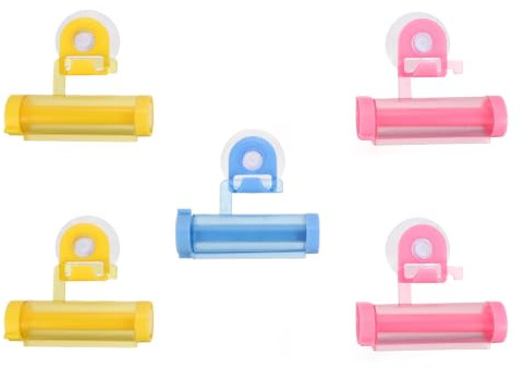Ipetboom Lot de 5 Presse-tubes de Dentifrice Manuel Pratique, Distributeurs à Rouleau en Plastique Solide, Presse-dentifrice pour Salle de Bain, Outil pour Presser Tube Couleur Aléatoire