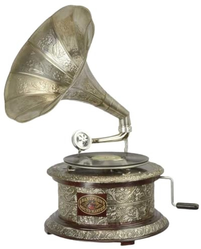 Grammophon rund Messing-Montur