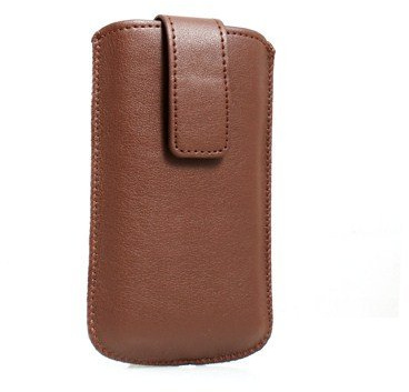 System-S Tasche Etui Sleeve Case Hülle mit Rückzugfunktion Ausziehhilfe in Braun für Nokia C3-00 C6-00 C7-00 E63 E65 E71 E72 E75 N73
