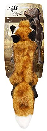 ALL FOR PAWS Räv hundleksak med pip, 25 cm/10 tum, röd
