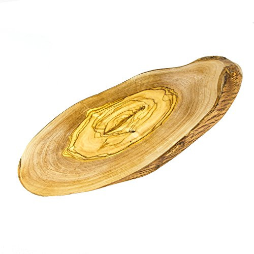 Tagliere per formaggio/taglio/taglio/servire in legno di ulivo, 27-30 cm x 12-15 cm x 1,75 cm