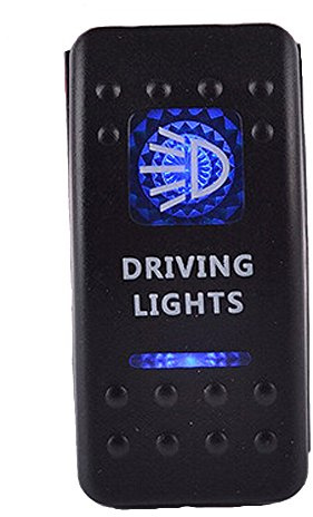 E Support Interrupteur à Bascule Commutateur de Tableau 12V 20A 24V 10A Bleu LED Lumineuse Barre Interrupteur Bord de Voiture 5 Broches Driving Light