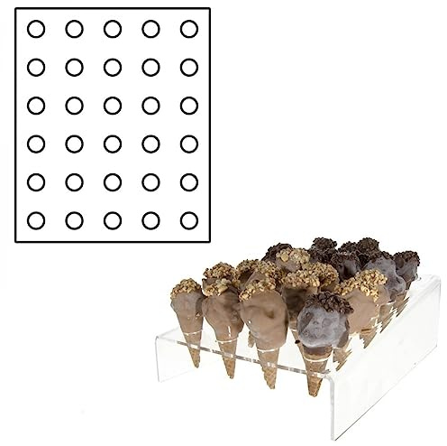 DesignPlex Portaconi mignon da banco in plexiglass trasparente a 30 fori - Misure 26 x 32 x H5 cm