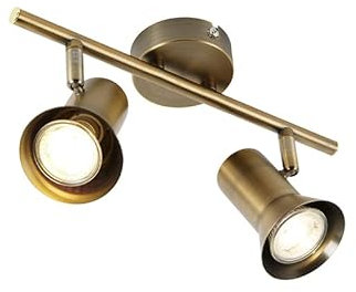 Qazqa - Ceiling Spotbar I Spotlight Ceiling bar Bronze rotatable and tiltable - Karin 2- - Modern - Suitable for LED GU10 | 2 Way Light - Steel Surface-Mounted spotway Light - Suitable for Living ro
