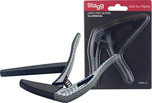 Stagg scpx-fl Karbonfaser-Effekt Flach Trigger Capo für klassische Gitarre