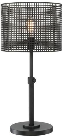 Lite Source Table LAMP, Black/MESH Metal Shade, E27 Vintage Bulb 60W LS-23017