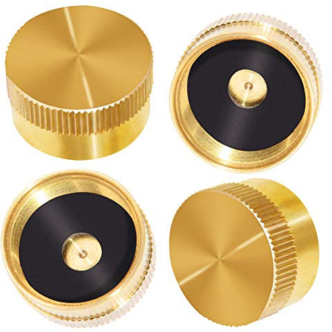 Joyway 4Pcs 1LB Propane Solid Brass Gas Tank Bottle Cap Propane Refill Adapaters Safety