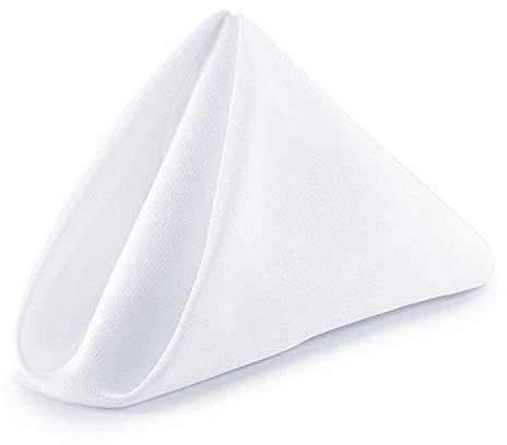 Weddecor 20 Inch White Cotton Polyester Table Napkin for Home, Hotel, Dinning, Wedding, Banquet, Party, Events, Hemmed Edges Lightweight & Machine Washable, Single