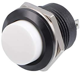 sourcing map 5pcs 16mm blanco Interruptor pulsador momentáneo R13-507 SPST | botón redondo R13-507 SPST 1 NO 1 NC