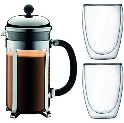 BODUM - CHAMBORD Prensa Francesa 8 Tazas, 01L + 2 Tazas