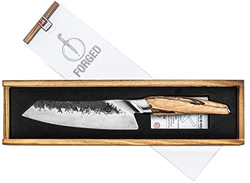 Forged Coltello Santoku Katai, 18 cm, realizzato in acciaio giapponese VG10, forgiato a mano in 5 strati, confezionato in lussuosa scatola di legno