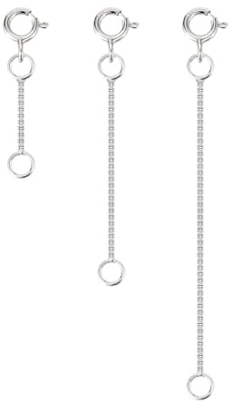 ALEXCRAFT chaîne argent sterling 925 rallonge,chaîne d'extension en argent,collier extension,bracelet,rallonge chaine,de chaine en acier inoxydable pour collier