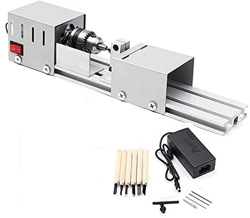 Mini Lucidatrice Per Macchina Per Tornio Tornio Per Legno A Velocità Variabile Lucidatrice Per Perline Per Gioielli Base in Lega Di Alluminio Mandrino Per Trapano in Acciaio