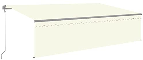 vidaXL Gelenkarmmarkise Automatisch mit Jalousie Markise Sonnenmarkise Balkonmarkise Sonnenschutz Sichtschutz Terrasse Balkon Garten 5x3m Creme